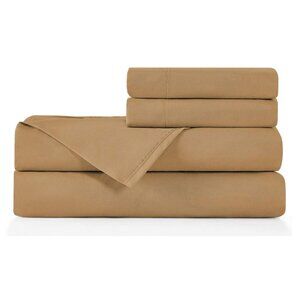 BASIC CHOICE Solid Color Deep Pocket 6pcs Brown Sheet Set FULL